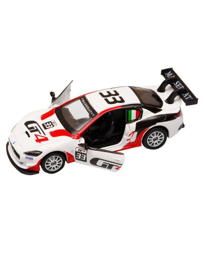 Машина "АВТОПАНОРАМА" Maserati Gran Turismo MC GT4, белый, 1/43, откр. двери, в/к 17,5*12,5*6,5 см