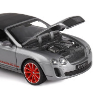Машина "АВТОПАНОРАМА" Bentley Continental Supersports ISR, серый мет, 1/24, в/к 24,5*12,5*10,5 см
