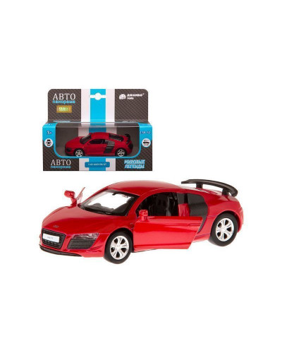 Машина "АВТОПАНОРАМА" Audi R8 GT, красный, 1/43, инерция, откр. двери, в/к 17,5*12,5*6,5 см