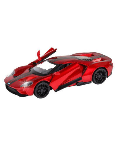 Машина "АВТОПАНОРАМА" Ford GT, красный, 1/32, свет, звук, инерция, в/к 17,5*12,5*6,5 см