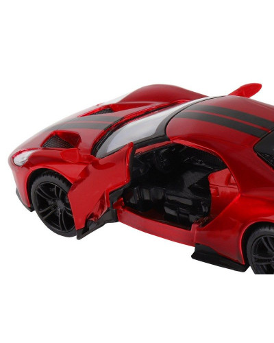 Машина "АВТОПАНОРАМА" Ford GT, красный, 1/32, свет, звук, инерция, в/к 17,5*12,5*6,5 см