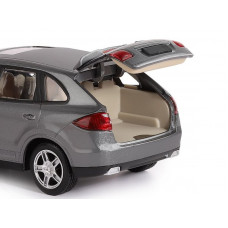 Машина "АВТОПАНОРАМА" Porsche Cayenne S, серый, 1/24, свет, звук, в/к 24,5*12,5*10,5 см