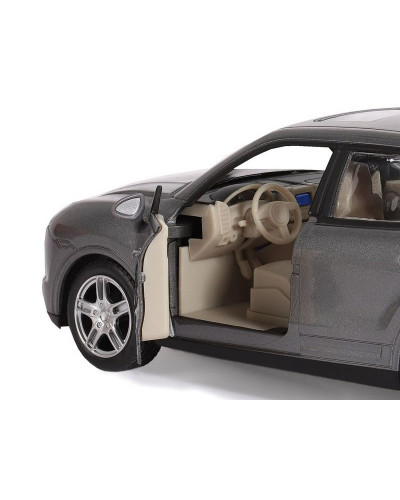 Машина "АВТОПАНОРАМА" Porsche Cayenne S, серый, 1/24, свет, звук, в/к 24,5*12,5*10,5 см