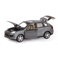 Машина "АВТОПАНОРАМА" Porsche Cayenne S, серый, 1/24, свет, звук, в/к 24,5*12,5*10,5 см