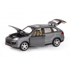 Машина "АВТОПАНОРАМА" Porsche Cayenne S, серый, 1/24, свет, звук, в/к 24,5*12,5*10,5 см