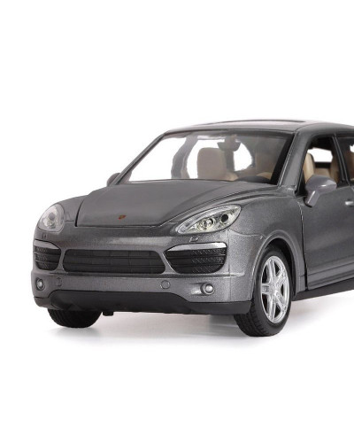 Машина "АВТОПАНОРАМА" Porsche Cayenne S, серый, 1/24, свет, звук, в/к 24,5*12,5*10,5 см