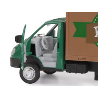 Машина "АВТОПАНОРАМА" ГАЗель-бизнес "Кофе", зеленый, 1/28, свет, звук, в/к 24*14*12