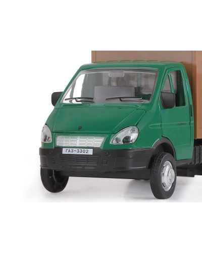 Машина "АВТОПАНОРАМА" ГАЗель-бизнес "Кофе", зеленый, 1/28, свет, звук, в/к 24*14*12