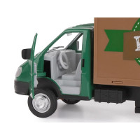 Машина "АВТОПАНОРАМА" ГАЗель-бизнес "Кофе", зеленый, 1/28, свет, звук, в/к 24*14*12