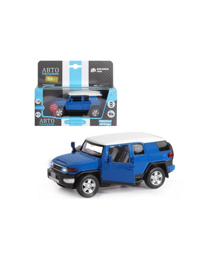 Машина "АВТОПАНОРАМА" Toyota FJ Cruiser, синий, 1/32, свет, звук, инерция, в/к 17,5*13,5*9 см