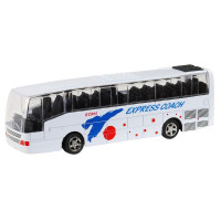 Автобус "Автопанорама", белый, 1/90, свет, звук, инерция, в/к 22*13,5*5,8 см