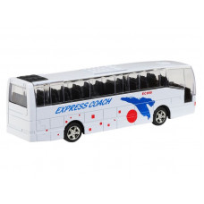 Автобус "Автопанорама", белый, 1/90, свет, звук, инерция, в/к 22*13,5*5,8 см