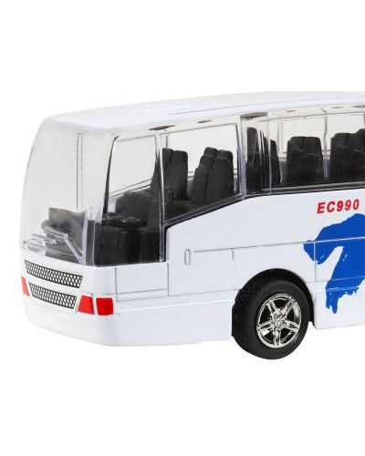 Автобус "Автопанорама", белый, 1/90, свет, звук, инерция, в/к 22*13,5*5,8 см