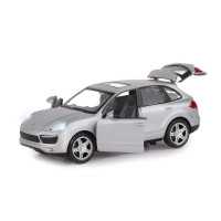 Машина "АВТОПАНОРАМА" Porsche Cayenne S, серебряный, 1/32, свет, звук, инерция, в/к 17,5*13,5*9 см
