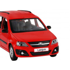 Машина "АВТОПАНОРАМА" LADA LARGUS, красный, 1/24, свет, звук, инерция, в/к 24,5*12,5*10,5 см