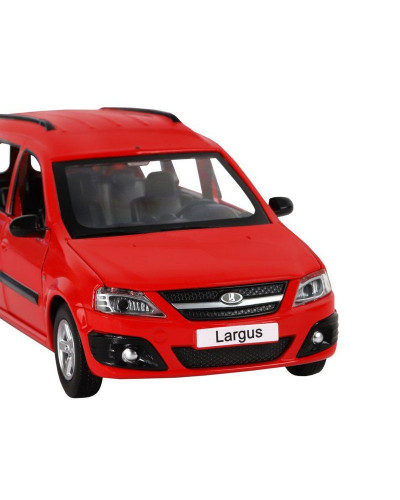 Машина "АВТОПАНОРАМА" LADA LARGUS, красный, 1/24, свет, звук, инерция, в/к 24,5*12,5*10,5 см