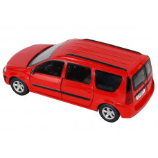 Машина "АВТОПАНОРАМА" LADA LARGUS, красный, 1/24, свет, звук, инерция, в/к 24,5*12,5*10,5 см
