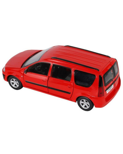 Машина "АВТОПАНОРАМА" LADA LARGUS, красный, 1/24, свет, звук, инерция, в/к 24,5*12,5*10,5 см