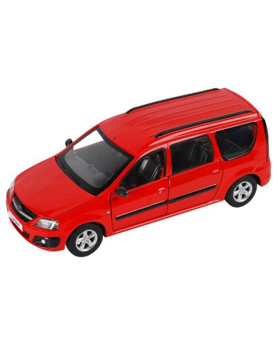 Машина "АВТОПАНОРАМА" LADA LARGUS, красный, 1/24, свет, звук, инерция, в/к 24,5*12,5*10,5 см