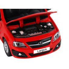Машина "АВТОПАНОРАМА" LADA LARGUS, красный, 1/24, свет, звук, инерция, в/к 24,5*12,5*10,5 см