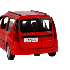 Машина "АВТОПАНОРАМА" LADA LARGUS, красный, 1/24, свет, звук, инерция, в/к 24,5*12,5*10,5 см