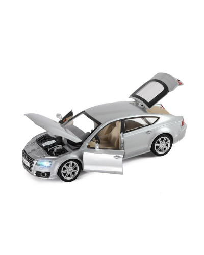 Машина "АВТОПАНОРАМА" Audi A7, серебряный, 1/24, свет, звук, в/к 24,5*12,5*10,5 см