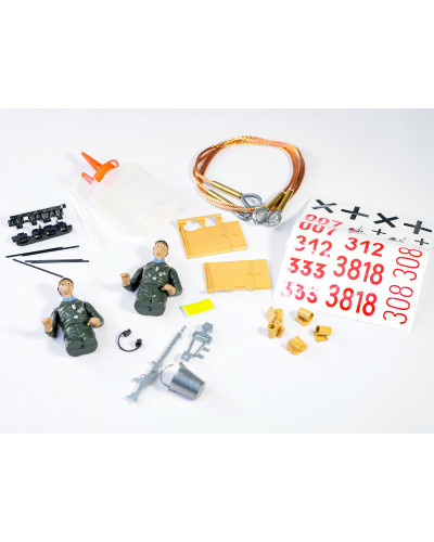 Набор наклеек и аксессуаров для танка Tiger 1 (поздняя версия, металлическое шасси), неокрашен