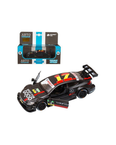 Машина "АВТОПАНОРАМА" Mercedes-AMG C 63 DTM, черный, 1/42, инерция, откр двери, в/к 17,5*12,5*6,5