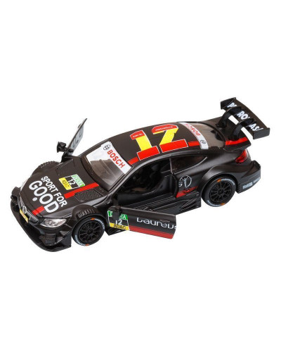 Машина "АВТОПАНОРАМА" Mercedes-AMG C 63 DTM, черный, 1/42, инерция, откр двери, в/к 17,5*12,5*6,5