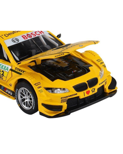 Машина "АВТОПАНОРАМА" BMW M3 DTM, желтый, 1/32, свет, звук, инерция, в/к 17,5*13,5*9 см