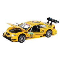 Машина "АВТОПАНОРАМА" BMW M3 DTM, желтый, 1/32, свет, звук, инерция, в/к 17,5*13,5*9 см