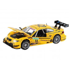 Машина "АВТОПАНОРАМА" BMW M3 DTM, желтый, 1/32, свет, звук, инерция, в/к 17,5*13,5*9 см