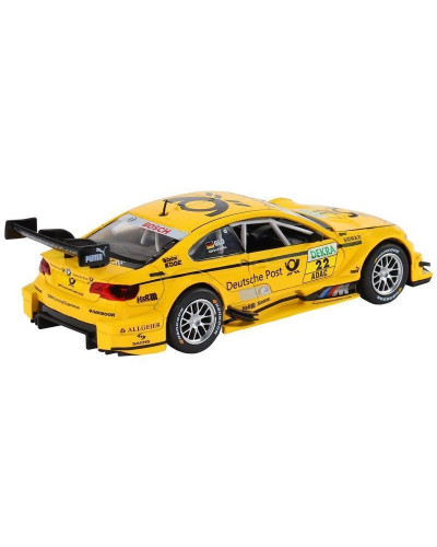 Машина "АВТОПАНОРАМА" BMW M3 DTM, желтый, 1/32, свет, звук, инерция, в/к 17,5*13,5*9 см