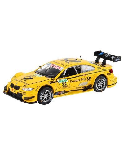 Машина "АВТОПАНОРАМА" BMW M3 DTM, желтый, 1/32, свет, звук, инерция, в/к 17,5*13,5*9 см