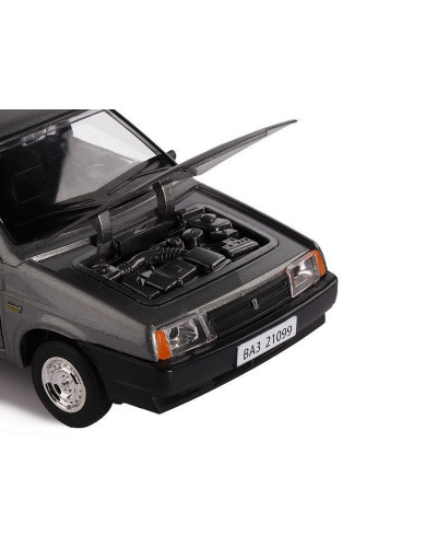 Машина "АВТОПАНОРАМА" ВАЗ 21099, 1/22, серый, инерция, в/к 24,5*12,5*10,5 см
