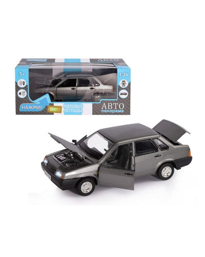 Машина "АВТОПАНОРАМА" ВАЗ 21099, 1/22, серый, инерция, в/к 24,5*12,5*10,5 см