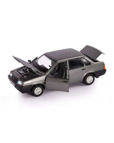 Машина "АВТОПАНОРАМА" ВАЗ 21099, 1/22, серый, инерция, в/к 24,5*12,5*10,5 см