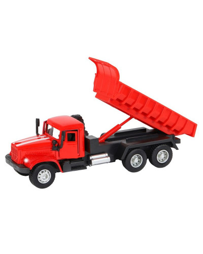 Машина "АВТОПАНОРАМА" "Грузовик", красный, 1/32, свет, звук, инерция, в/к 24*8*10 см