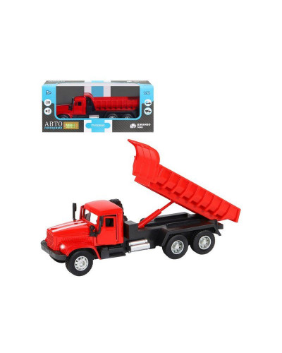 Машина "АВТОПАНОРАМА" "Грузовик", красный, 1/32, свет, звук, инерция, в/к 24*8*10 см