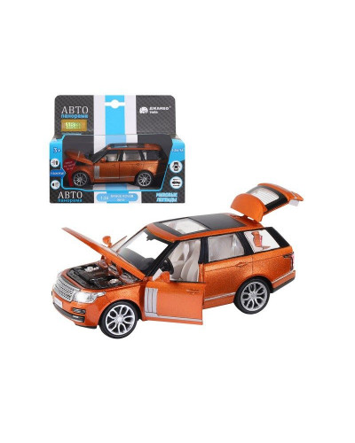 Машина "АВТОПАНОРАМА" 2013 Range Rover, оранжевый, 1/34, свет, звук, инерция, в/к 17,5*13,5*9 см