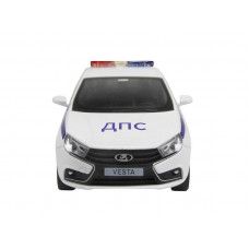 Машина "АВТОПАНОРАМА" LADA VESTA "Полиция" седан, 1/24, свет. звук. эффекты, в/к 24,5*12,5*10,5 см