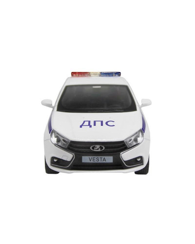 Машина "АВТОПАНОРАМА" LADA VESTA "Полиция" седан, 1/24, свет. звук. эффекты, в/к 24,5*12,5*10,5 см