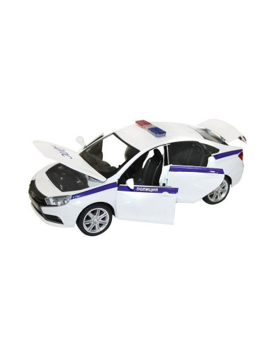 Машина "АВТОПАНОРАМА" LADA VESTA "Полиция" седан, 1/24, свет. звук. эффекты, в/к 24,5*12,5*10,5 см