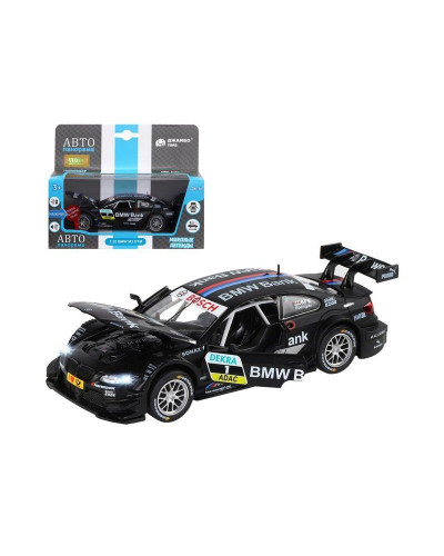 Машина "АВТОПАНОРАМА" BMW M3 DTM, черный, 1/32, свет, звук, инерция, в/к 17,5*13,5*9 см