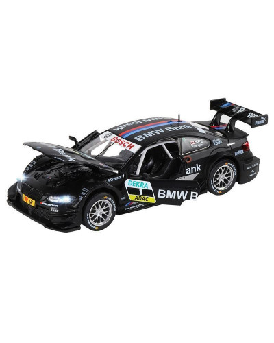 Машина "АВТОПАНОРАМА" BMW M3 DTM, черный, 1/32, свет, звук, инерция, в/к 17,5*13,5*9 см