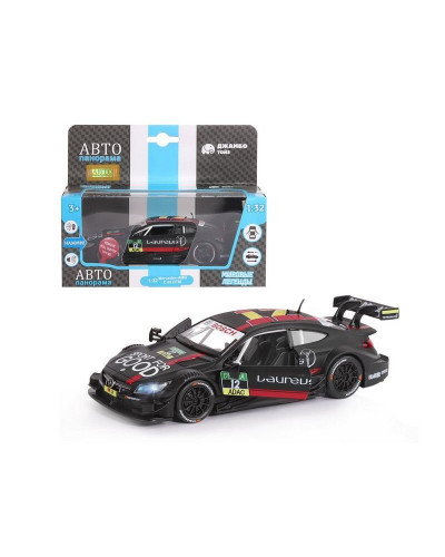 Машина "АВТОПАНОРАМА" Mercedes-AMG C 63 DTM, черный матовый, 1/32, в/к 17,5*12,5*6,5 см