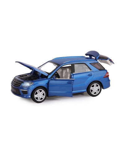 Машина "АВТОПАНОРАМА" Mercedes-Benz ML63 AMG, синий, 1/32, свет, звук, инерция, в/к 17,5*13,5*9 см