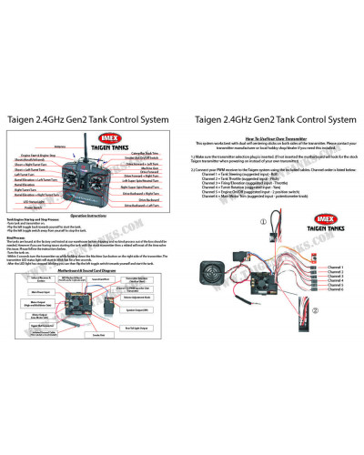 Система р/у Taigen танковая 2.4G V2 (пульт, приемник и динамик)