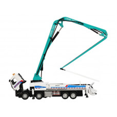 Машина "АВТОПАНОРАМА" Volvo бетононасос, белый, 1/50, свет, звук, в/к 28*14*10 см
