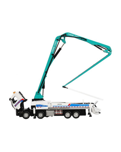 Машина "АВТОПАНОРАМА" Volvo бетононасос, белый, 1/50, свет, звук, в/к 28*14*10 см